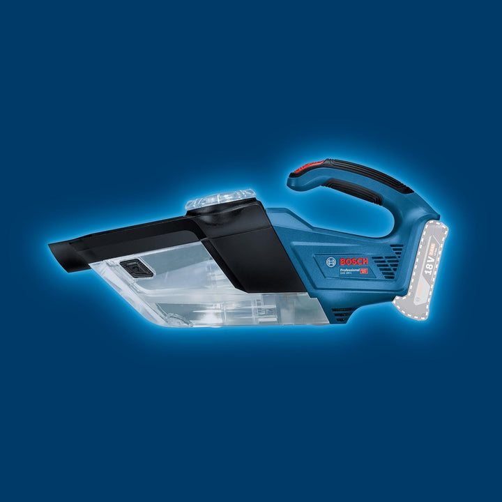 Bosch Professional 18V System Akku Handstaubsauger GAS 18V-1 (ohne Akkus und Ladegerät, mit Absaugro