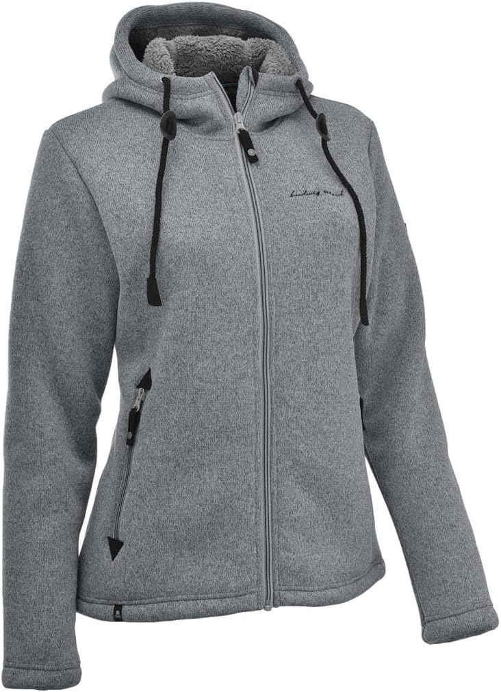 Maul Damen Chieming mit Kapuze Polar-strickfleece Jacke 36 Light Grey, 36 Light Grey