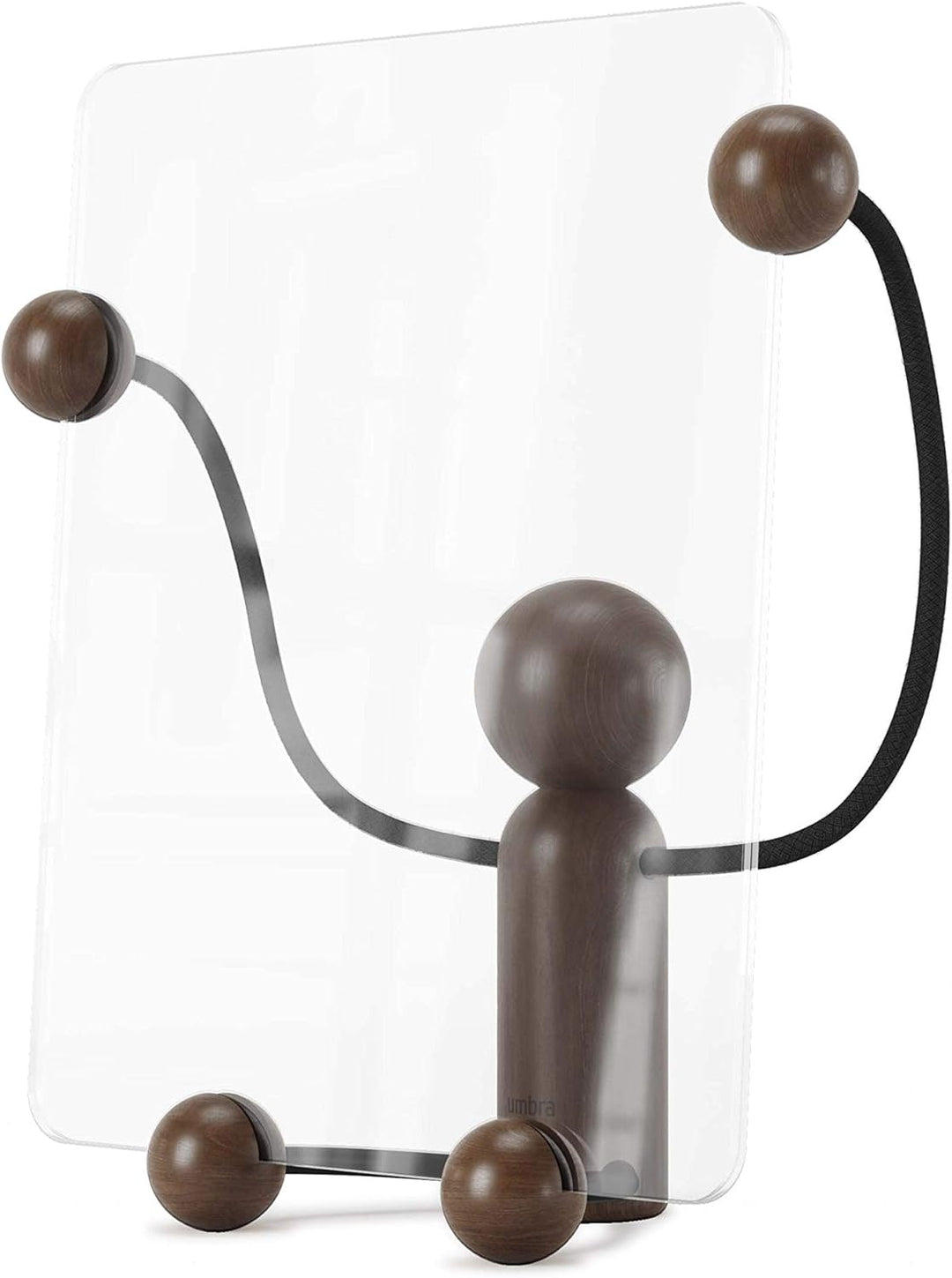 Umbra Woody 20 x 25 cm Bilderrahmen für den Tisch, Glas, Schwarz/Walnuss, Large Schwarz/Walnuss Gros