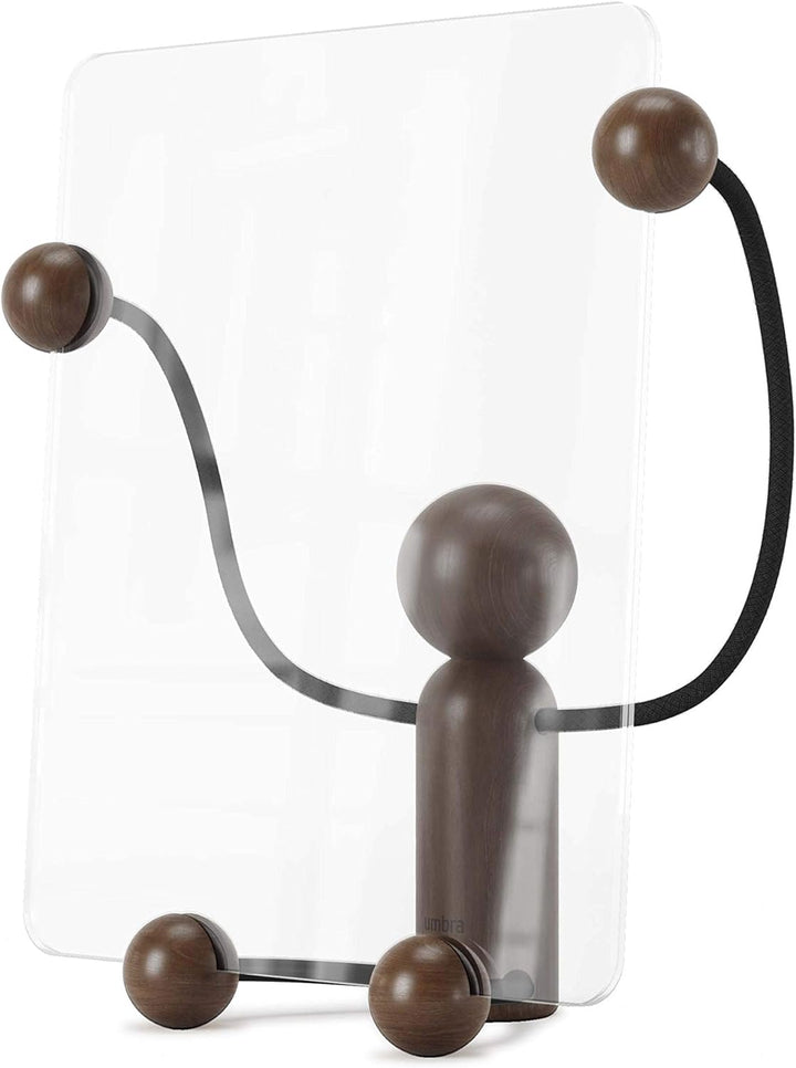 Umbra Woody 20 x 25 cm Bilderrahmen für den Tisch, Glas, Schwarz/Walnuss, Large Schwarz/Walnuss Gros