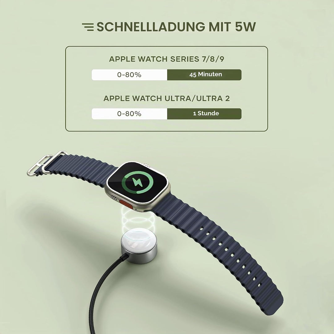SATECHI Magnetisches Ladekabel für Apple Watch, 5W Schnellladegerät für die Apple Watch, Kabellänge