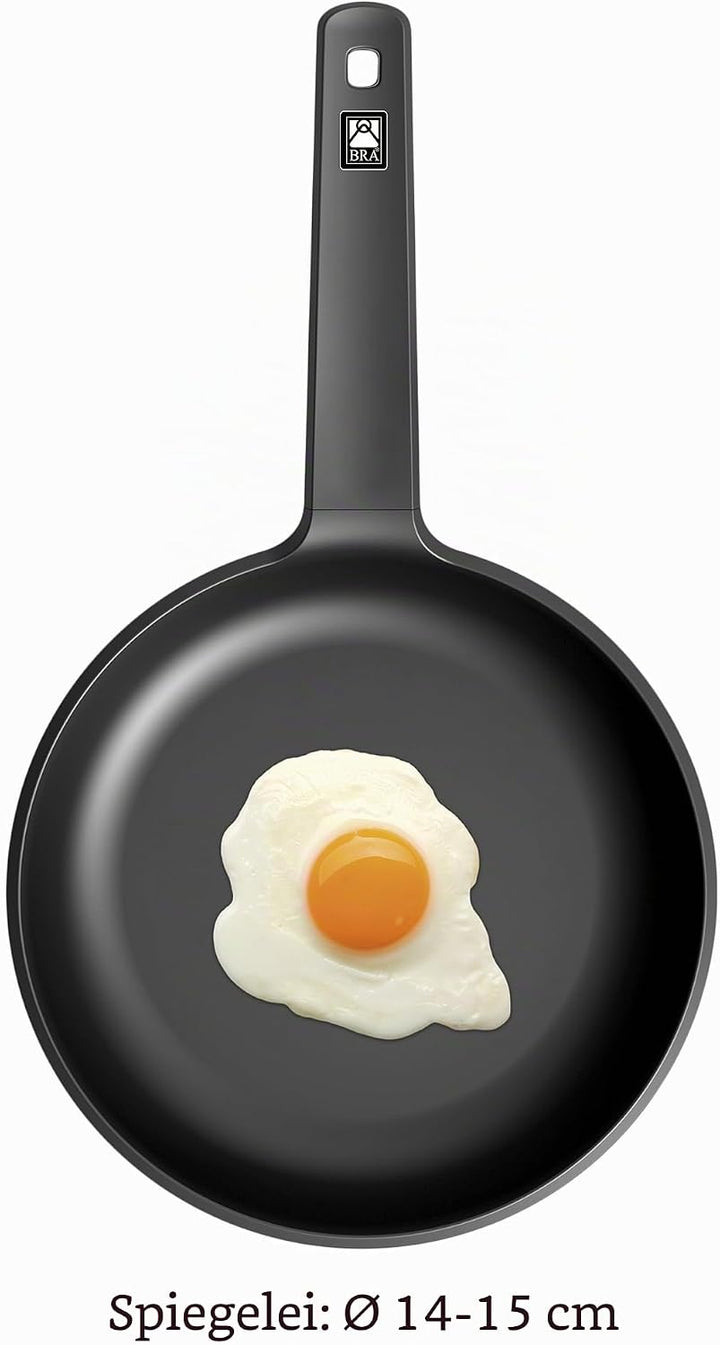 BRA Efficient Bratpfanne, Aluminium, schwarz, 30 cm, geeignet für alle Küchentypen inklusive Indukti