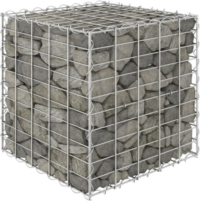 WIFESE 50x50x50 cm Würfel Gabionen Hochbeet Gabionenwand Steinkorb Gabione Gartenzaun Gabionenkorb G