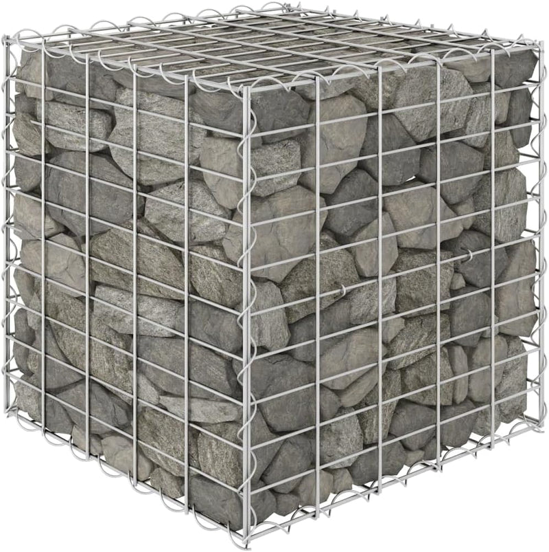 WIFESE 50x50x50 cm Würfel Gabionen Hochbeet Gabionenwand Steinkorb Gabione Gartenzaun Gabionenkorb G