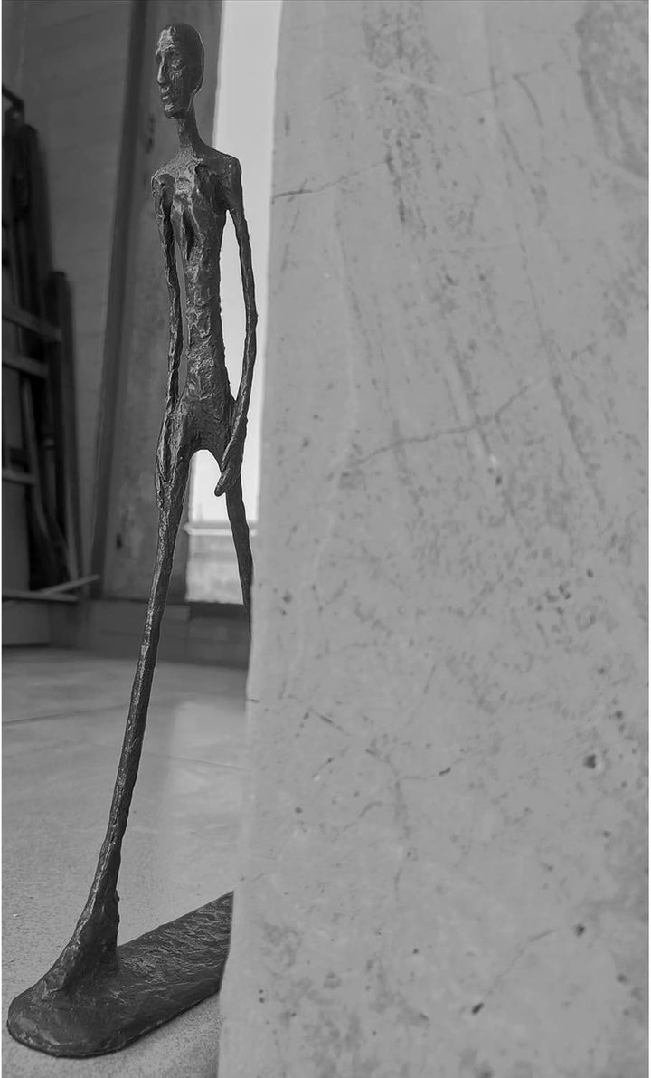 Giacometti Bronze Figur, Abstrakte Mann Skulptur, Elegante Bronze Skulpturen Deko Ornament,Braun,60C