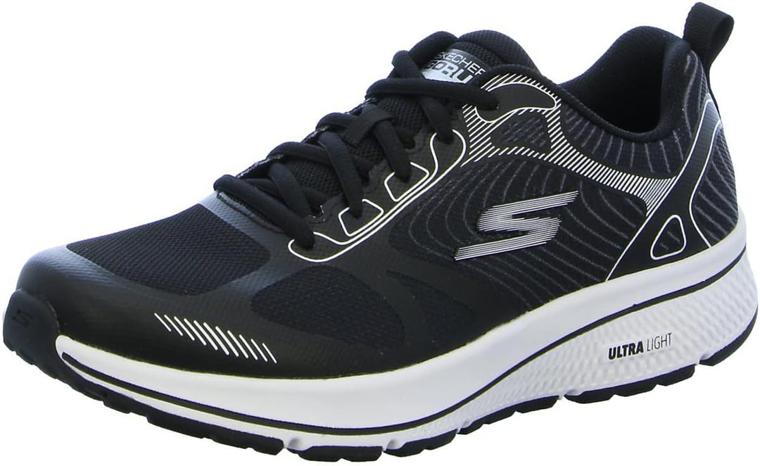 Skechers Herren Running Shoes, 41 EU Black Textile Synthetic White Trim