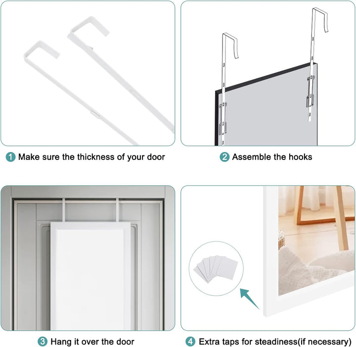 Dripex Wandspiegel 33x119cm Spiegel unbrechbarer Garderobenspiegel Flurspiegel höhenverstellbarer Hä