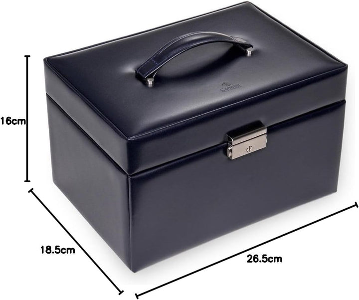 Schmuckkasten Jasmin florage/navy (Leder)