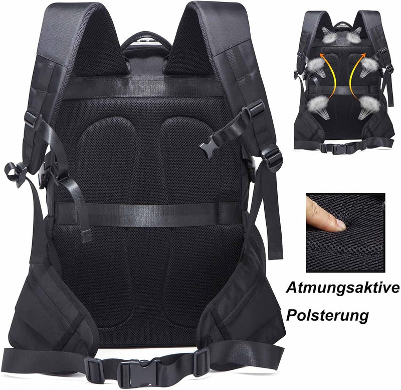 Vmokki Laptop Rucksack 17,3 Zoll Arbeitsrucksack Anti Diebstahl Wasserdicht Gross Ergonomisch Hüftgu