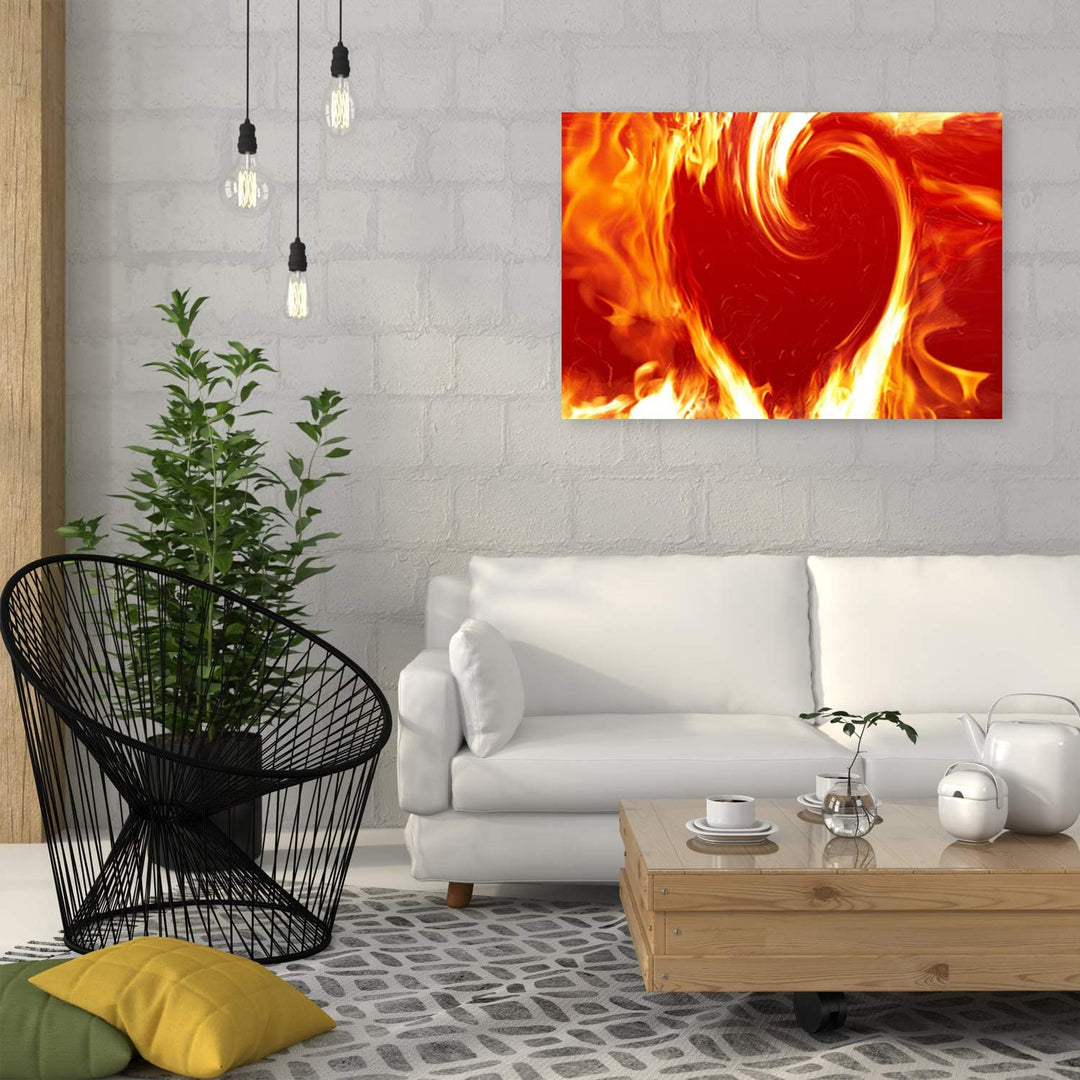 Feeby Wanddeko Herz Leinwandbild Kunstdruck abstrakt Rot 90x60 cm M14332 90x60 cm, M14332 90x60 cm