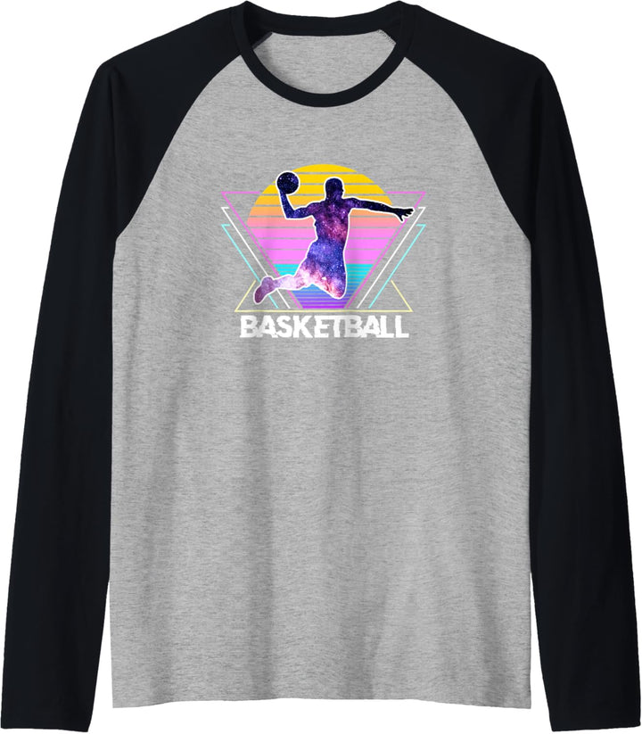 Basketball Sport Retro Vintage Vaporwave 90er Jahre Raglan