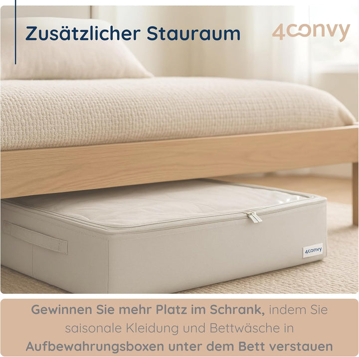 4CONVY feste Tasche für Aufbewahrung unter dem Bett - faltbare Kleideraufbewahrung Box mit Reissvers