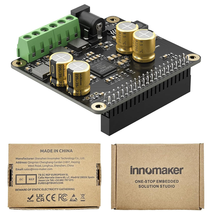 InnoMaker Audio-Verstärker 2x80W Spitzenausgang Klasse D HiFi AMP Pro V2 HAT, mit 192 kHz/24-Bit MA1