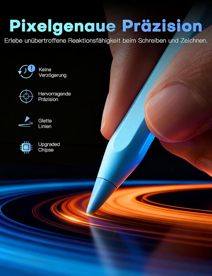 MEKO Stift für Apple iPad 2018-2025 mit Schnellladeleistung, Pen mit Palm Rejection und Neigungssens