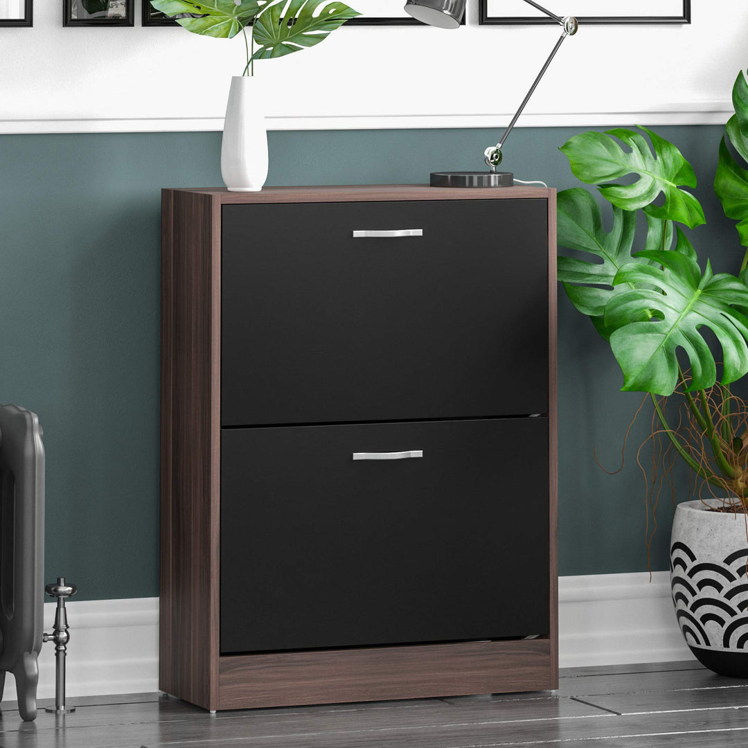 Home Discount 2 Schublade Schrank Schuhschrank Schuhregal Organizer Pull Down Holz Flur Möbel Einhei