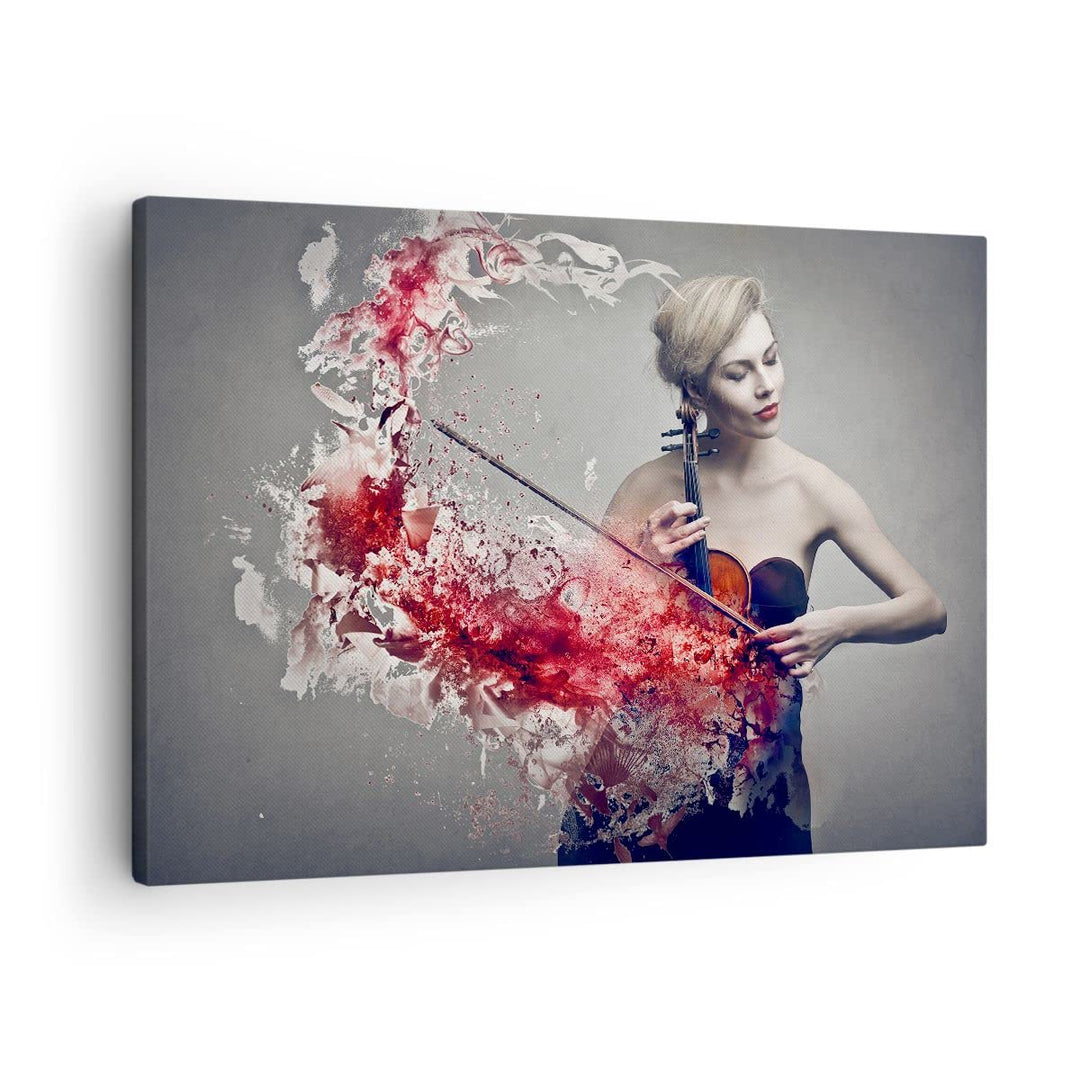 Bilder auf Leinwand Frau Violine Musik Instrument Leinwandbild 70x50cm Wandbilder Dekoration Wohnzim