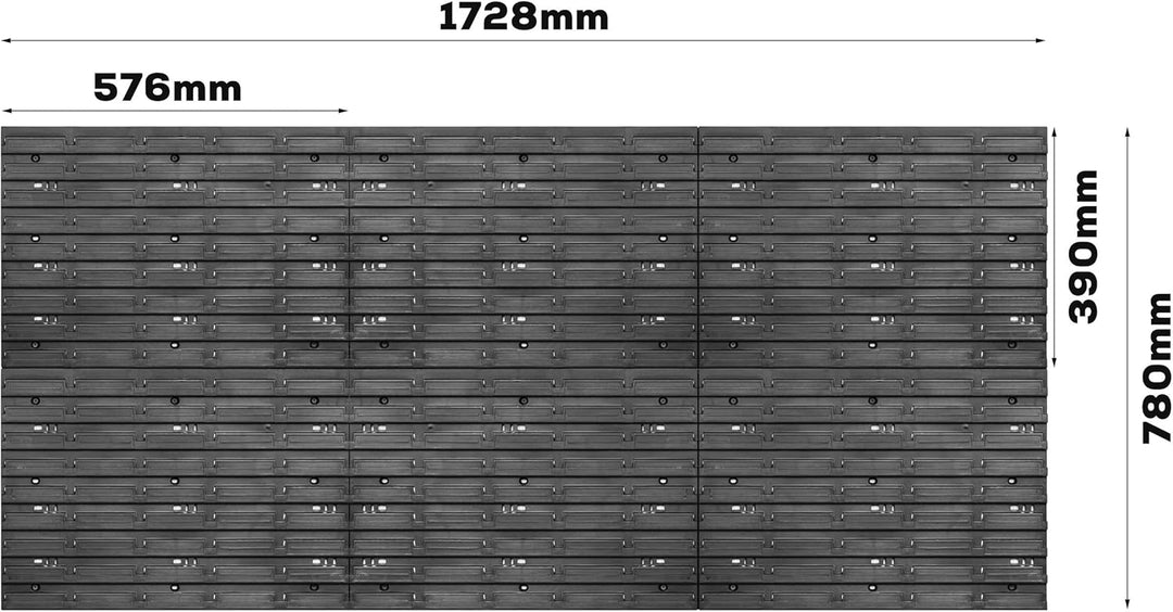Lagersystem Wandregal 1728 x 780 mm | 127 stck. Box | Stapelboxen Schüttenregal Sichtlagerkästen | E