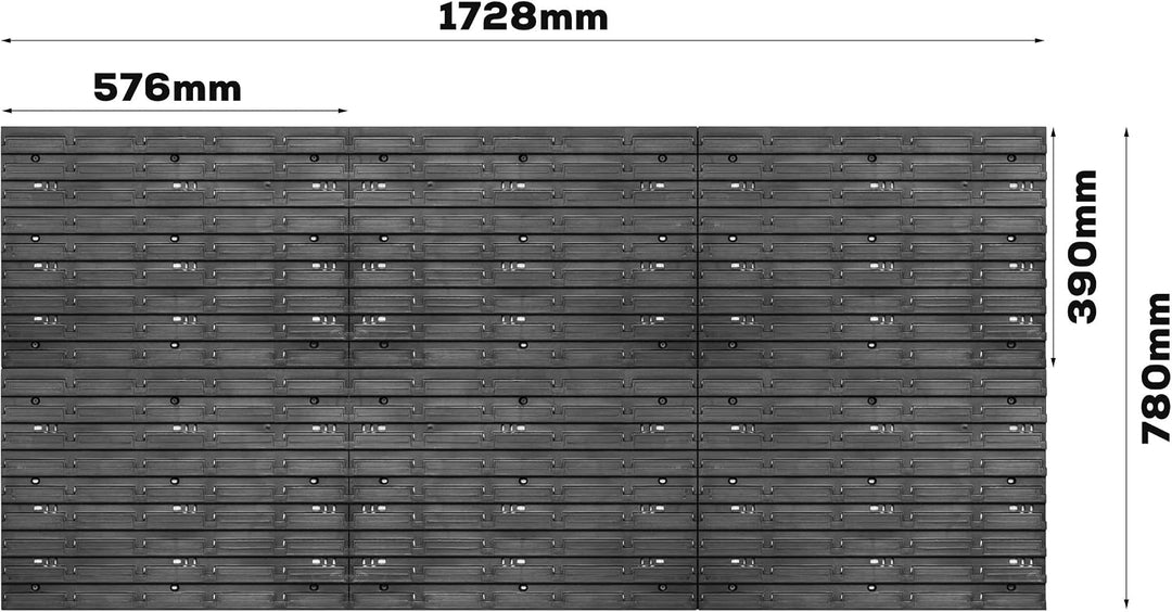botle Lagersystem Wandregal 1734 x 780 mm | 127 stck. Box | Stapelboxen Schüttenregal Sichtlagerkäst