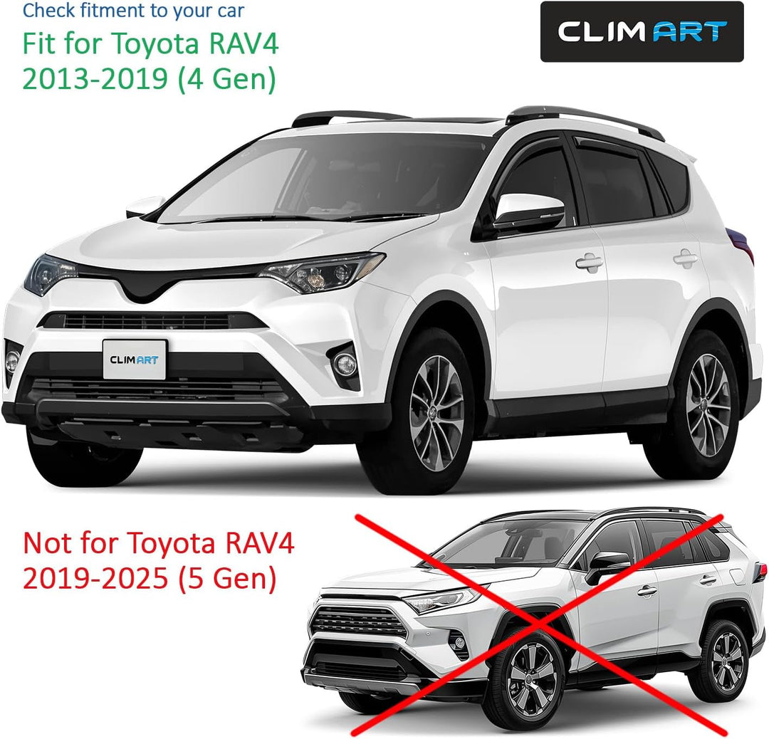 CLIM ART Windabweiser für/kompatible mit Toyota RAV4 2013-2018 SUV. Autofenster Regenschutz, Regenab