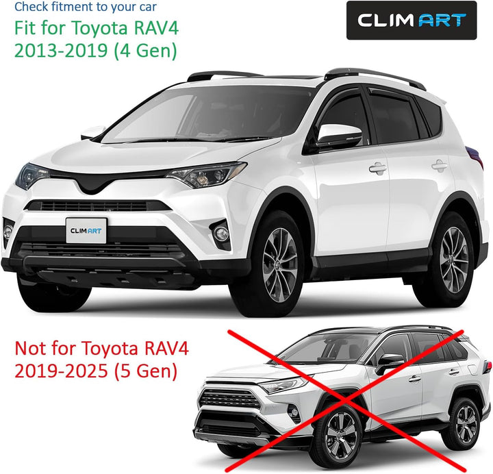 CLIM ART Windabweiser für/kompatible mit Toyota RAV4 2013-2018 SUV. Autofenster Regenschutz, Regenab