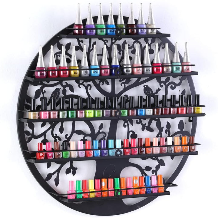 5-tier Metall Nagellackregal Wandregal, Schwarz
