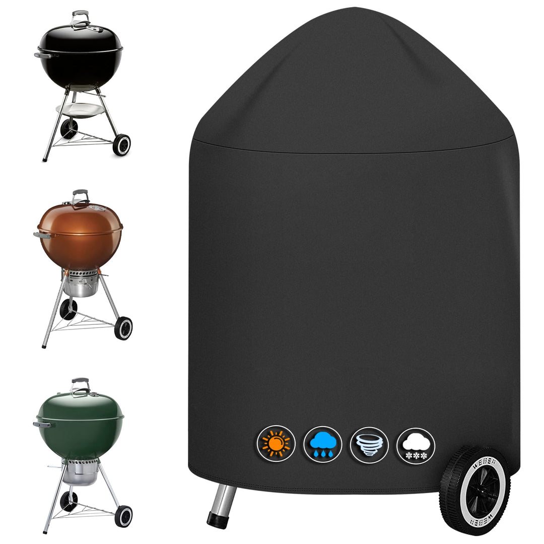 Kugelgrill Abdeckung Grill - 600D Oxford Holzkohle Abdeckhaube Grill für Weber 57 cm BBQ Grill, Heav