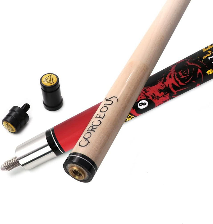 CUESOUL Gorgeous 58inches 19oz Pool Quee Stick, 13mm Spitze rot, rot