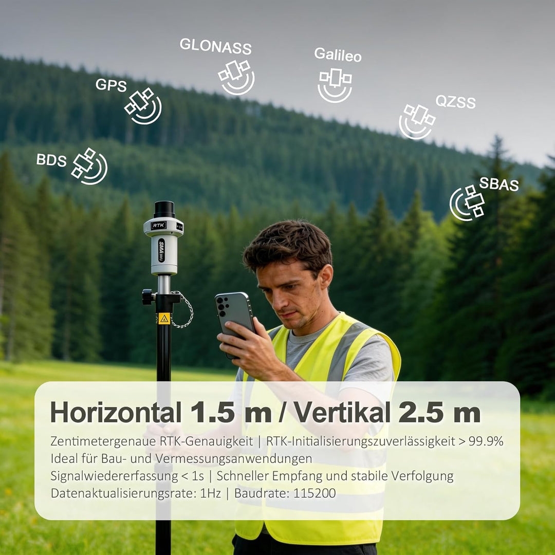SMA25R Net GNSS RTK Survey System, Handheld High Precision Positioning Receiver with Software, CORS