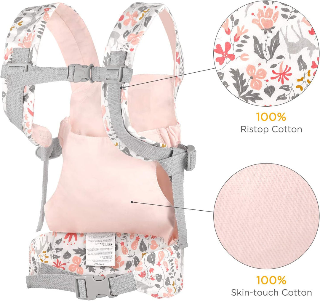 GAGAKU Puppentrage für Front und Rücken Kuscheltiertrage für kleine Mädchen - Rosa 1_rosa, 1_rosa