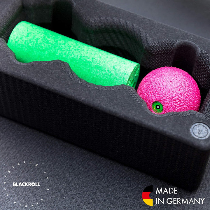 BLACKROLL® BLOCK - das Original. Yoga-Block mit abgestimmtem Faszien-Ball und kleiner Faszien-Rolle