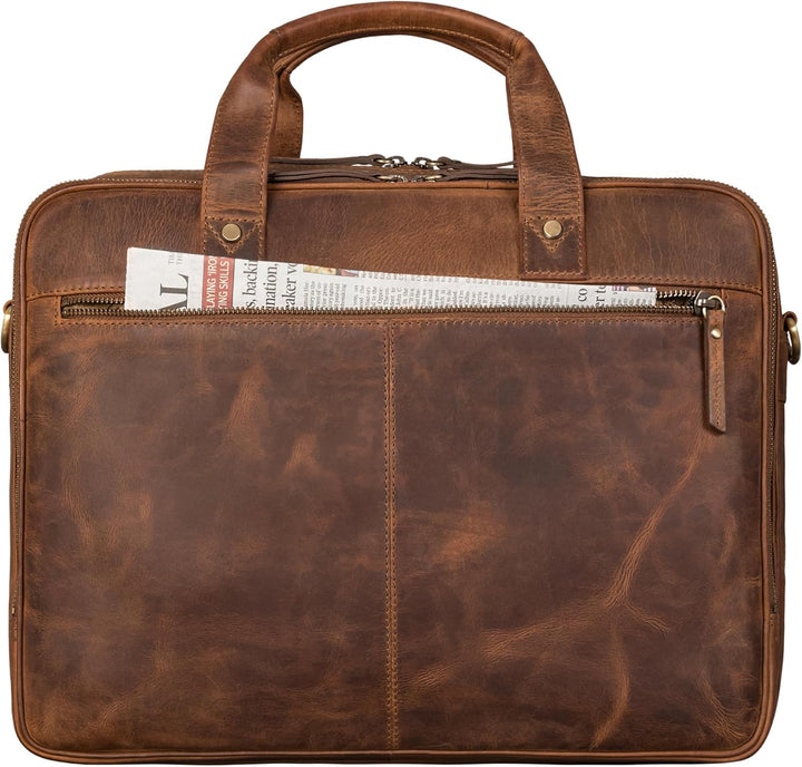 STILORD "Ace Aktentasche Leder Herren Damen Gross Business Tasche Echtleder Vintage für Laptop 15,6