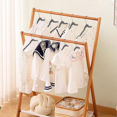 Wellong Kinderkleiderbügel, 28 cm Baby-Samtbügel mit 360°-Drehhaken, rutschfeste Kleiderbügel Samt,