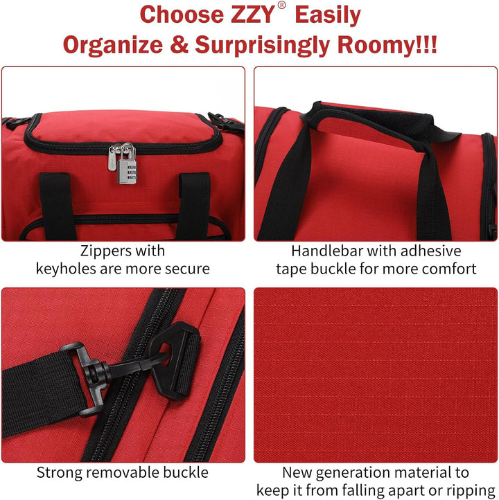 ZZY Sporttasche klein, 25L Gym Tasche, Fitness Tasche Trainingstasche für Weekender Reisetasche (Rot