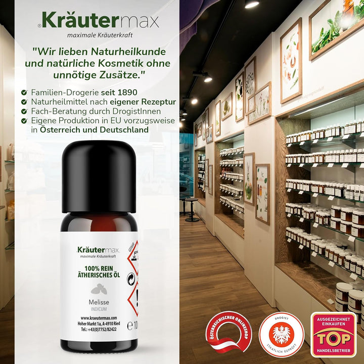 Melisse ätherisches Öl | Melisse Öl für Diffuser, Sauna und mehr | Raumduft Melisse | Naturreines ät