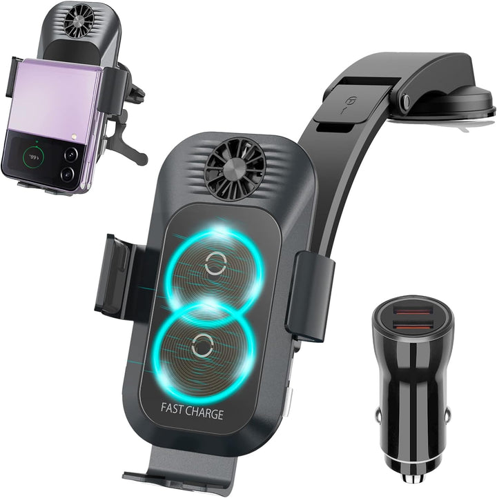 Olycism 15W Qi Fast Wireless Charger Auto Handyhalterung Mit Ladefunktion Automatischer Induktion Ka