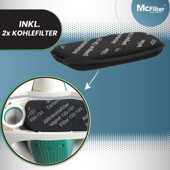 McFilter I 10 Staubsaugerbeutel, Mikrofilter, Hepafilter, Geruchsfilter, Kohlefilter im Set geeignet