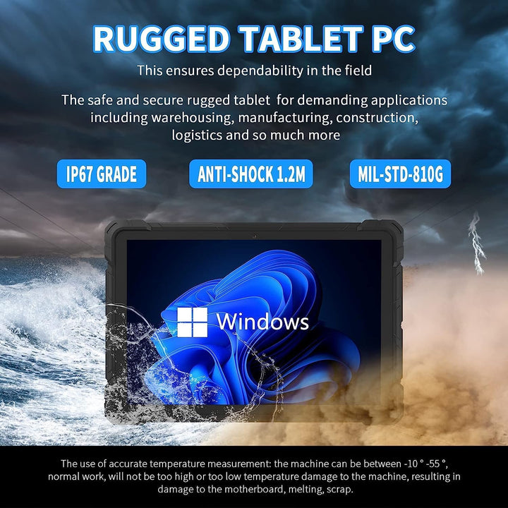 HEIGAOLAPC Outdoor Tablet Windows 10,10.1 inch Rugged Tablet PC 16000mAh Akku,8GB RAM 128GB ROM(Expa