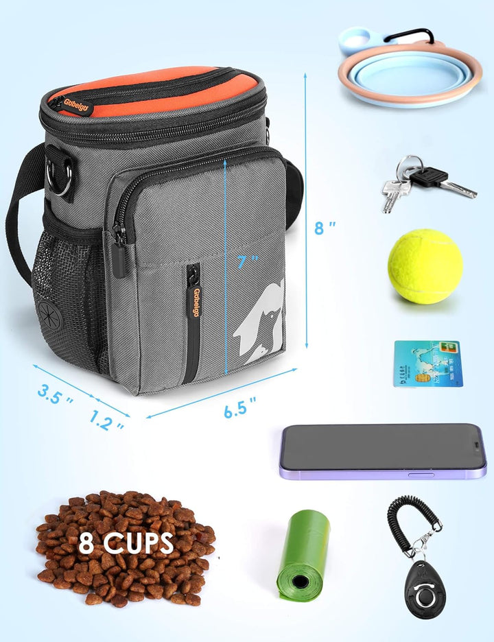 Gobeigo Hundeleckerlis Tasche und Trainingsklicker, Leckerli Tasche für Hunde, Leckerlibeutel mit Ko