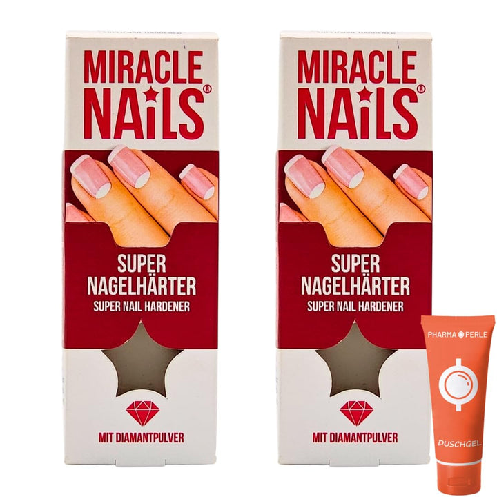 Miracle Nails Super Nagelhärter 2x 8 ml I Nagelstärker I Nagelverstärker I Nagellack I Nagelbruch I