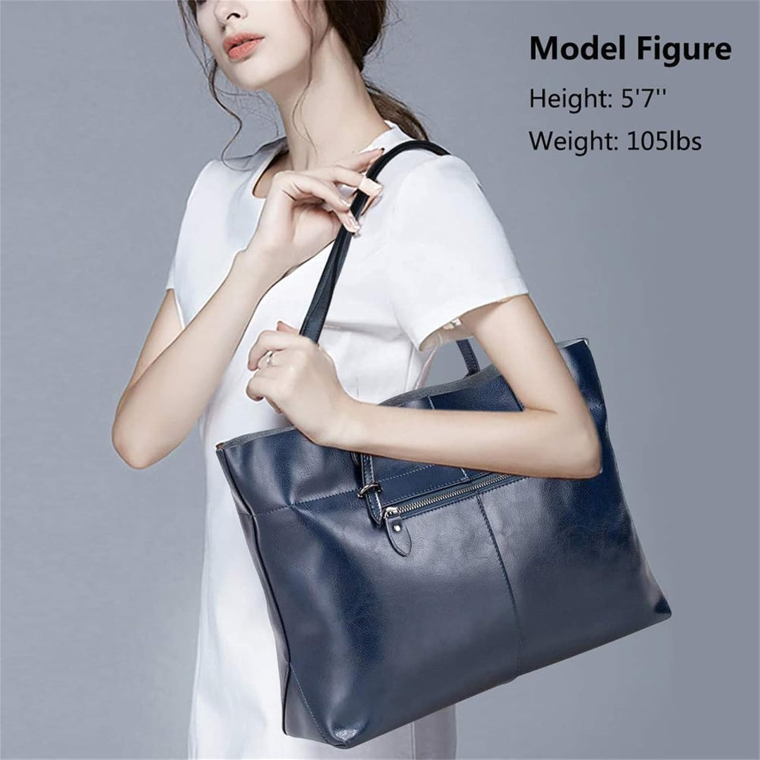 S-ZONE Damen Handtasche Rindspalt Leder Schultertasche Umhängetasche Grosse Shopper Tote Beutel Köni