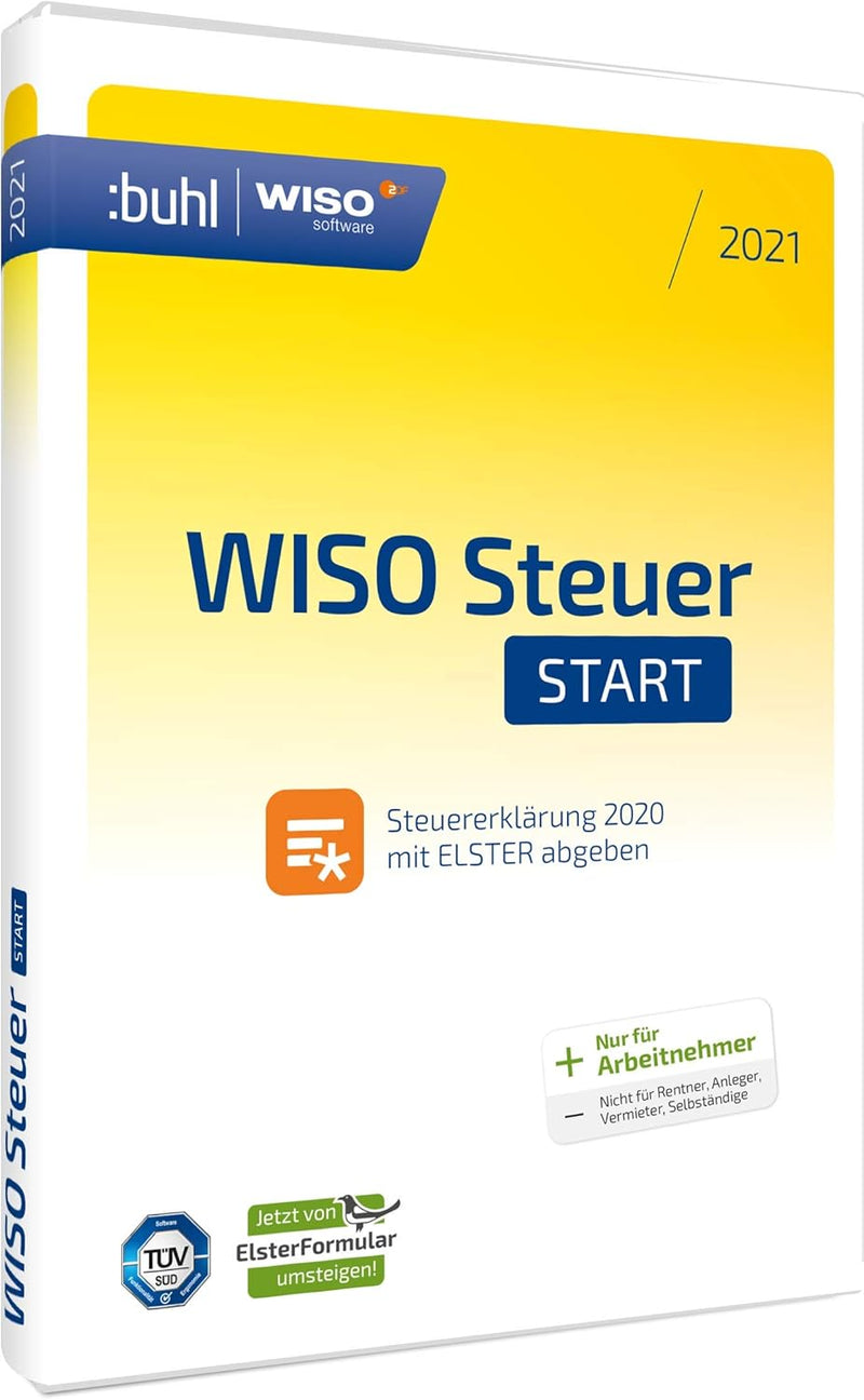 WISO Steuer-Start 2021 (für Steuerjahr 2020) | Frustfreie Verpackung| Postzustellung Disc in Frustfr