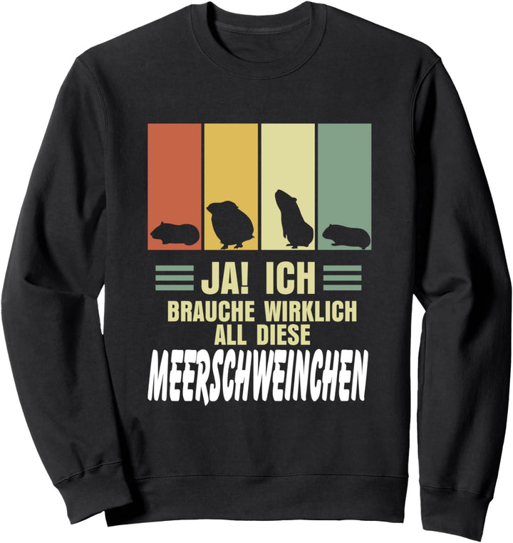Meerschweinchen Nagetier Retro Sweatshirt