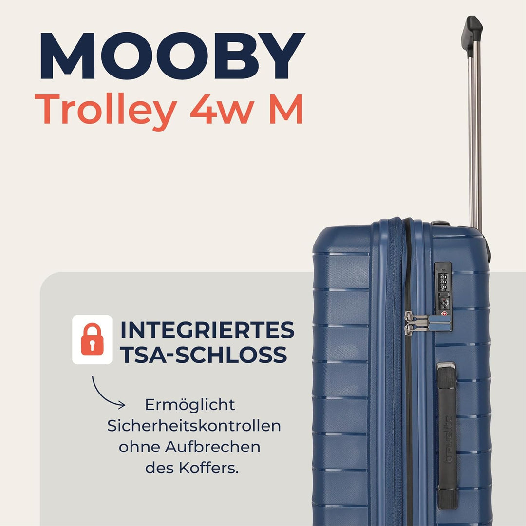 Travelite Koffer mittelgross, MOOBY M erweiterbar, Kratzfeste Hartschale, mit recyceltem Material, 6