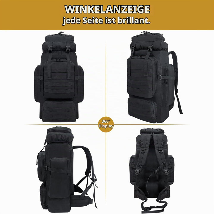 80L Wandern Rucksack, Wasserdichter Grosser Outdoor Sport Reise Daypack Molle für Männer Frauen Schw