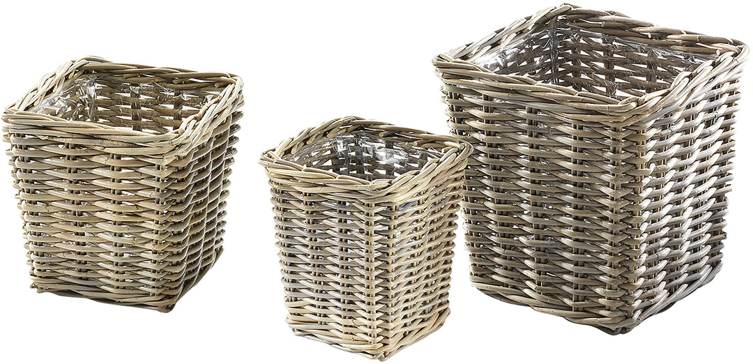 Kobolo Rattanübertopf Rattan Übertopf Pflanzgefäss Pflanzschalen Pflanzgefäss Rattankorb Korbset Pfl