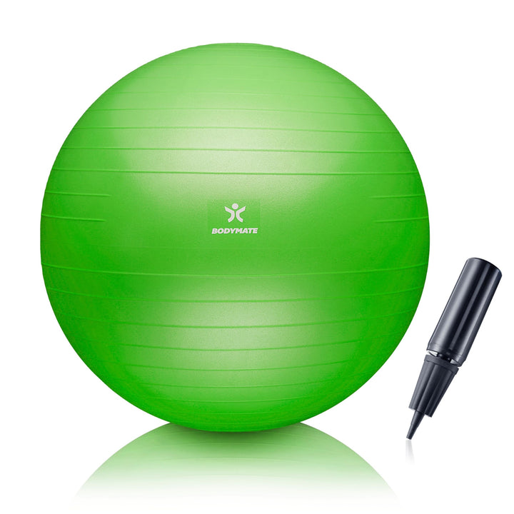 BODYMATE Gymnastikball Sitzball Trainingsball mit GRATIS E-Book inkl. Luft-Pumpe, Ball für Fitness,