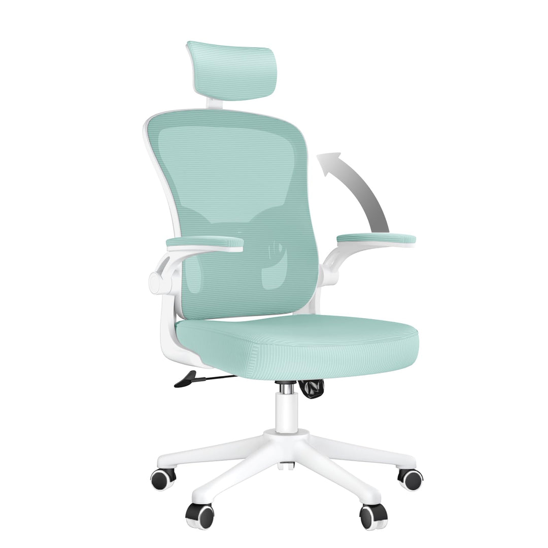 rattantree Ergonomischer Bürostuhl, Schreibtischstuhl mit Verstellbarer Kopfstütze, Armlehnen und Le