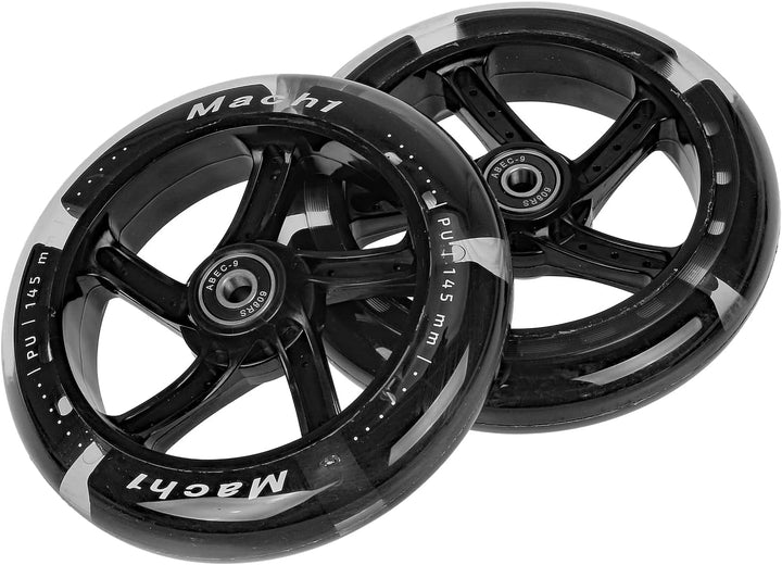 2 Stück 145x30mm Mach1 Kickscooter Rollen-Set inklusive Kugellager + Spacer - Cityroller Ersatz Reif