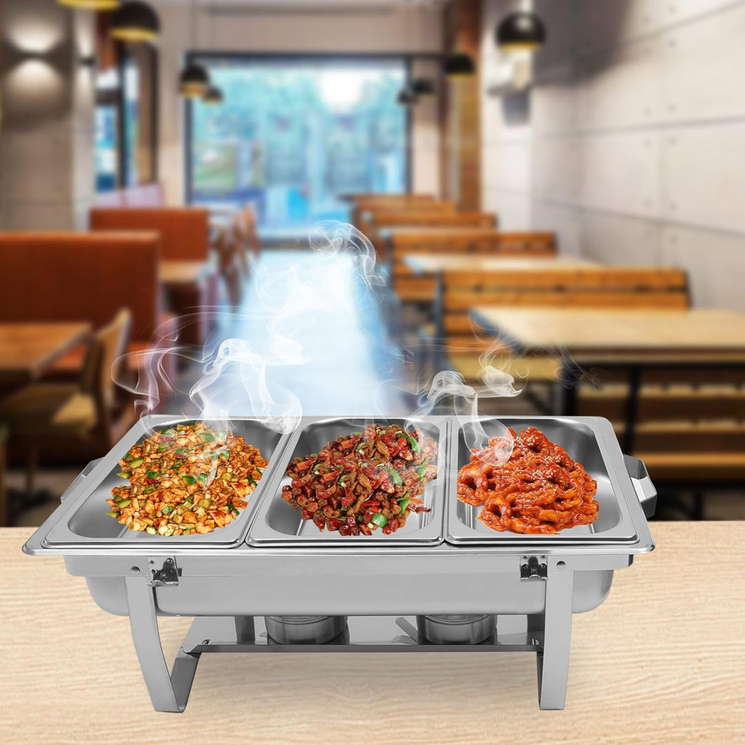 Edelstahl Buffetwärmer Speisenwärmer Chafing Dish Buffet Set - Food Warmer Warmhaltebehälter 8L Spei