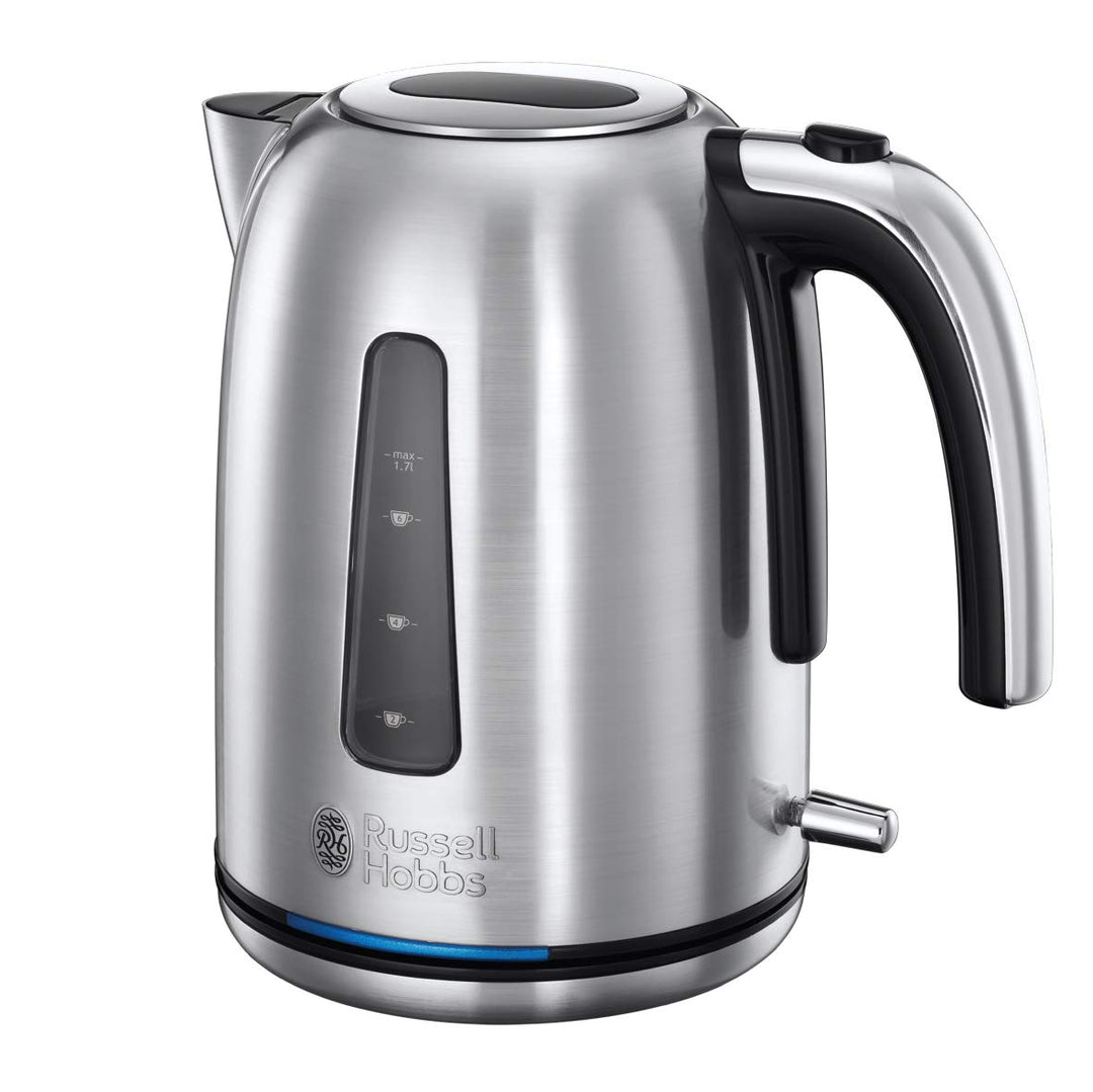Russell Hobbs 23940 Velocity Fast Boil Elektrischer Wasserkocher, Edelstahl, 3100 W, 1,7 Liter
